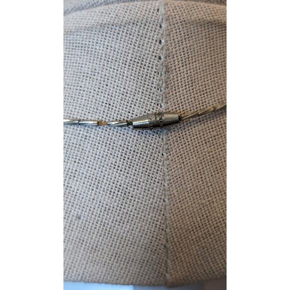 Vintage Sterling Silver Shell Twisted Bead Turquoise Chip Barrel Clasp Choker - Picture 6 of 7